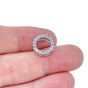 Estate Sterling Silver 925 Cubic Zirconia Eternity Ring Pendant